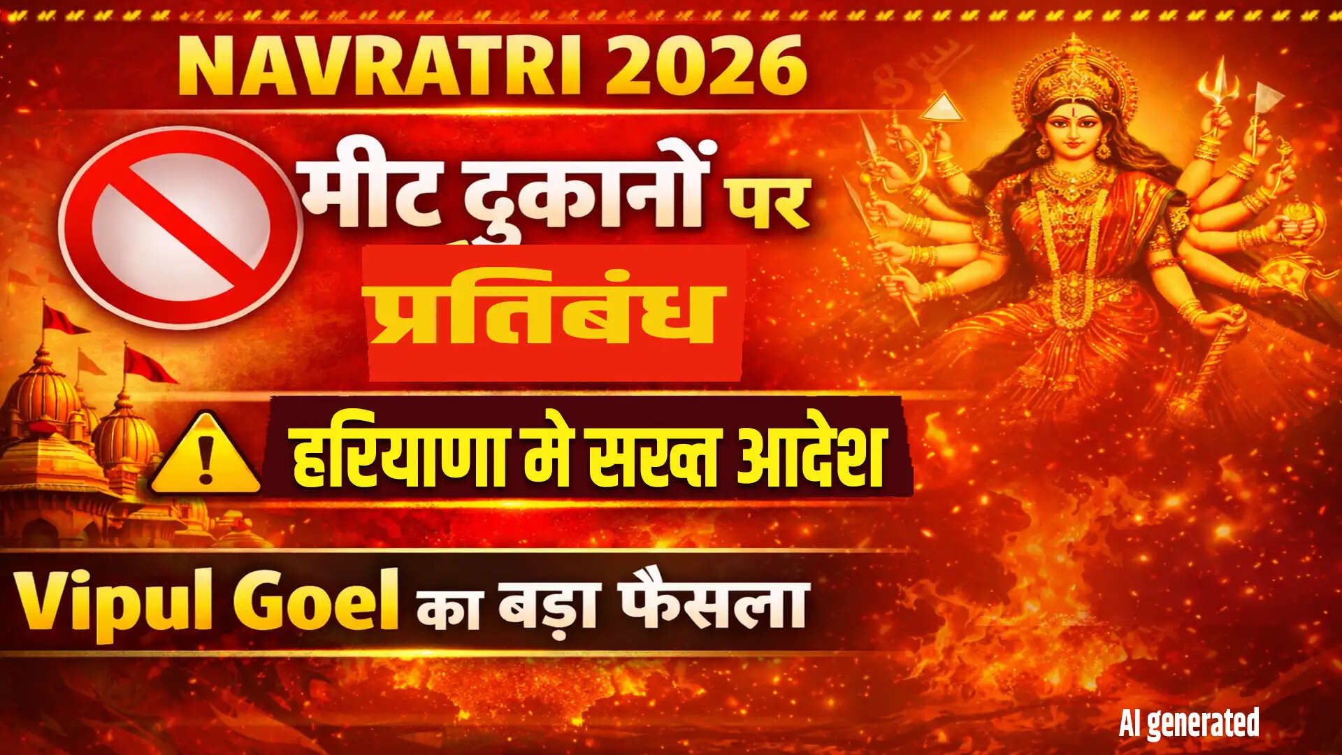 हरियाणा में नवरात्रि के दौरान मीट दुकानों पर प्रतिबंध