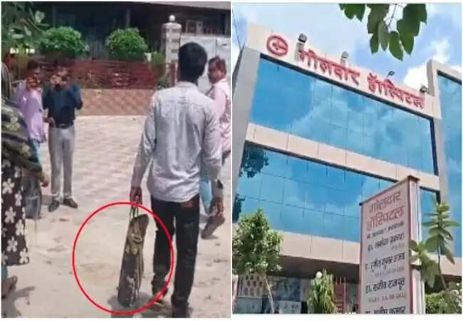 लखीमपुर खीरी में नवजात की मौत: पिता ने डीएम कार्यालय में शव लाकर न्याय की मांग की