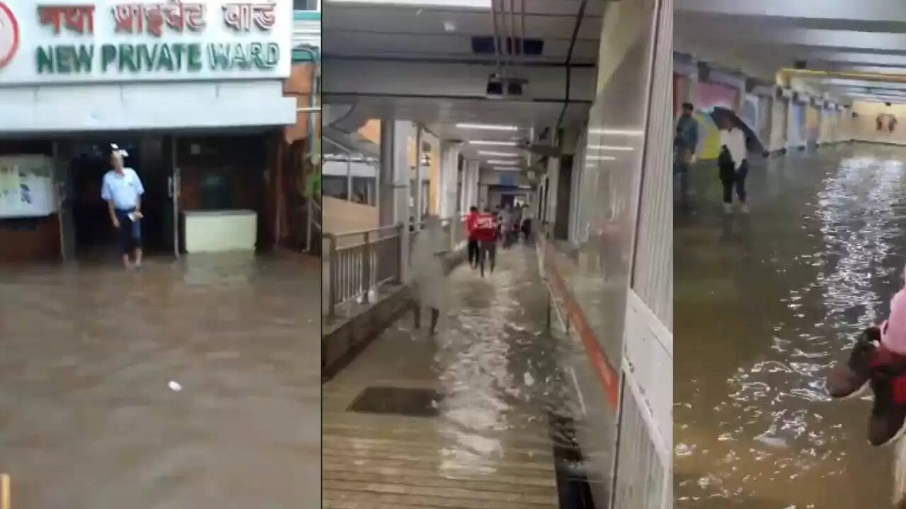 दिल्ली में बारिश से एम्स अस्पताल की स्थिति हुई खराब