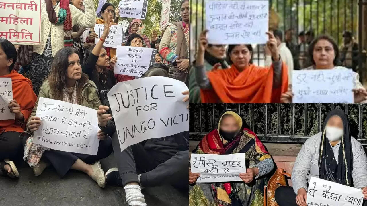 उन्नाव रेप केस: जंतर-मंतर पर पीड़िता का न्याय के लिए प्रदर्शन, मां की तबीयत बिगड़ी