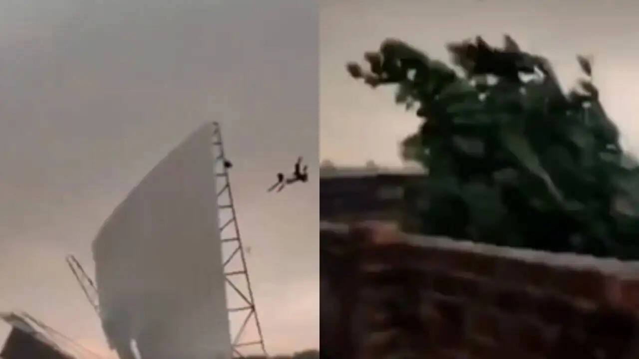 उत्तर प्रदेश में तूफान का कहर: बरेली में टिन शेड के साथ उड़ता युवक का वीडियो वायरल