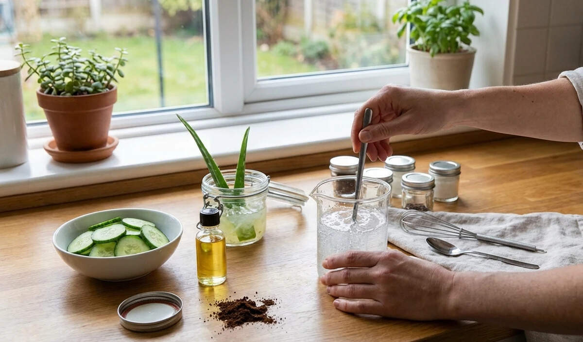 घर पर बनाएं प्राकृतिक आई जेल: झुर्रियों और डार्क सर्कल्स से राहत