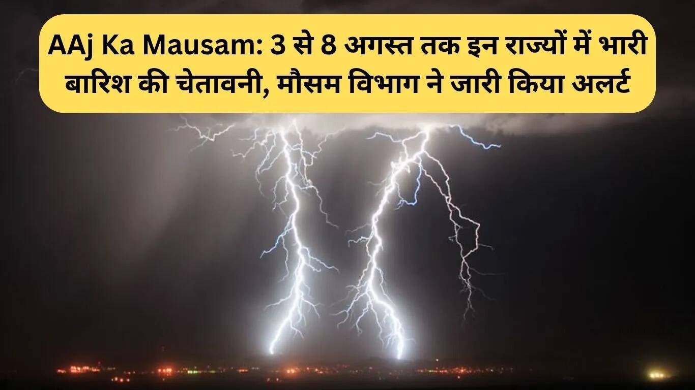 अगस्त में भारी बारिश की चेतावनी: जानें किन राज्यों में होगी बारिश