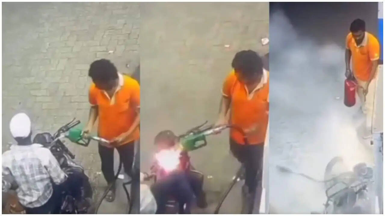 रायपुर में पेट्रोल पंप पर युवक ने लगाई आग, सीसीटीवी में कैद हुआ खतरनाक मंजर