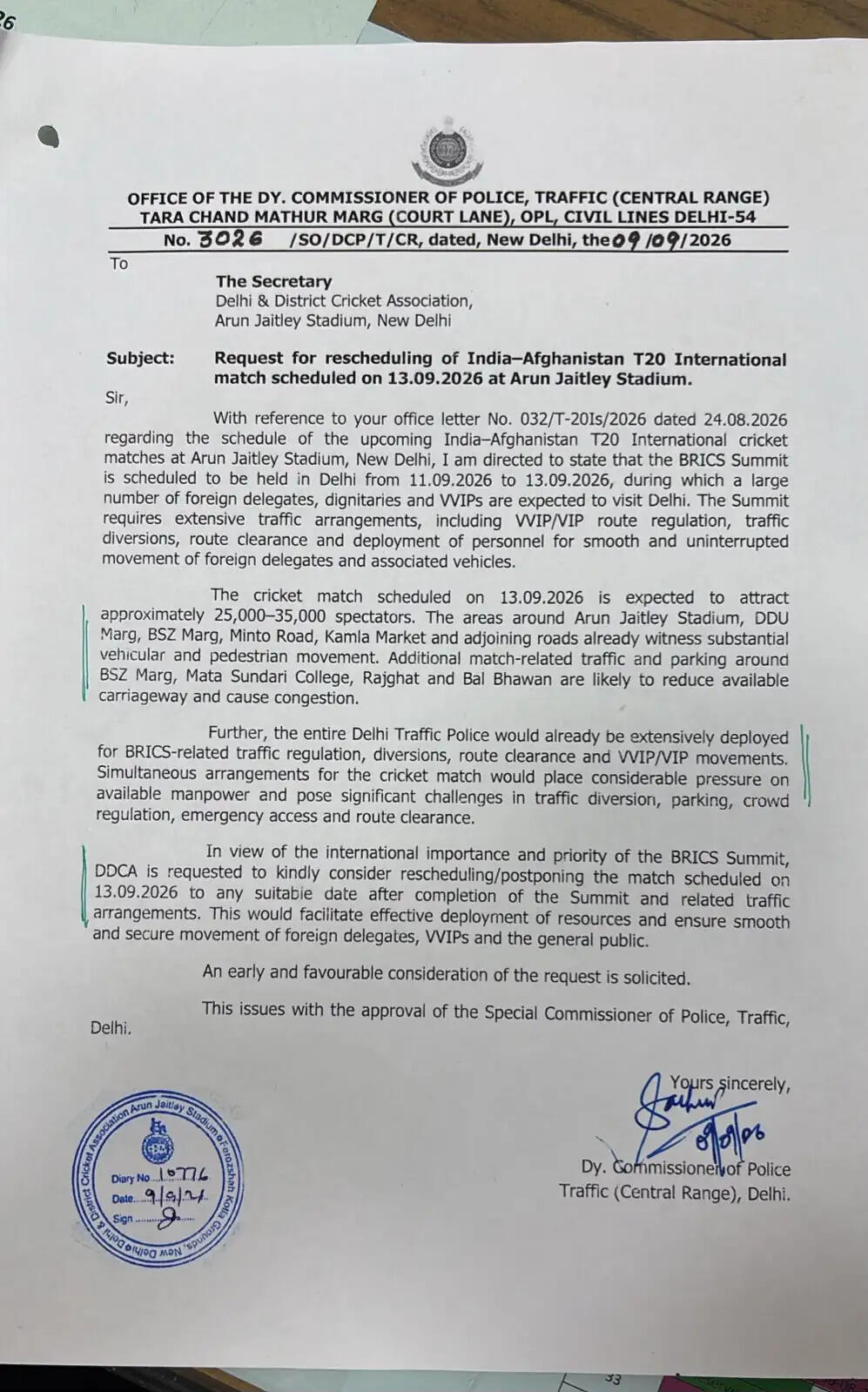 दिल्ली में BRICS सम्मेलन के चलते भारत-अफगानिस्तान टी20 मैच पर संकट