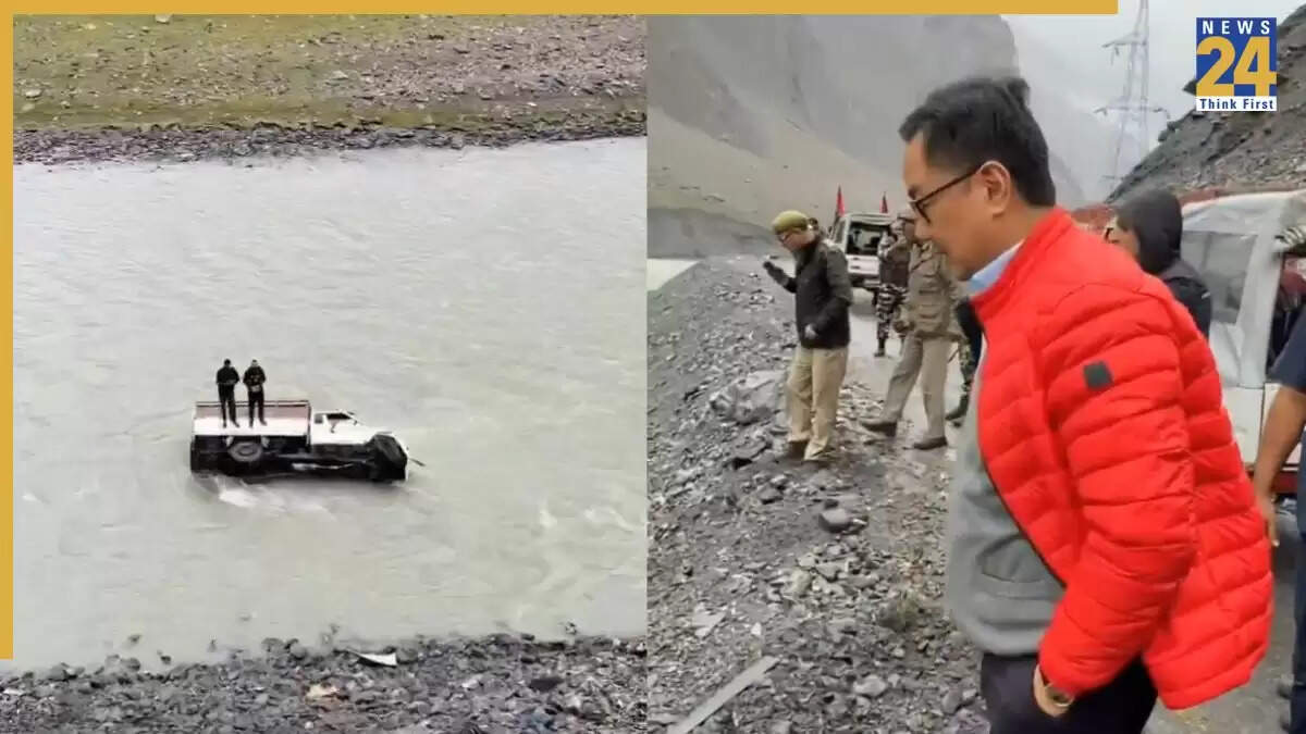 केंद्रीय मंत्री किरेन रिजिजू ने नदी में गिरे वाहन से बचाई दो लोगों की जान