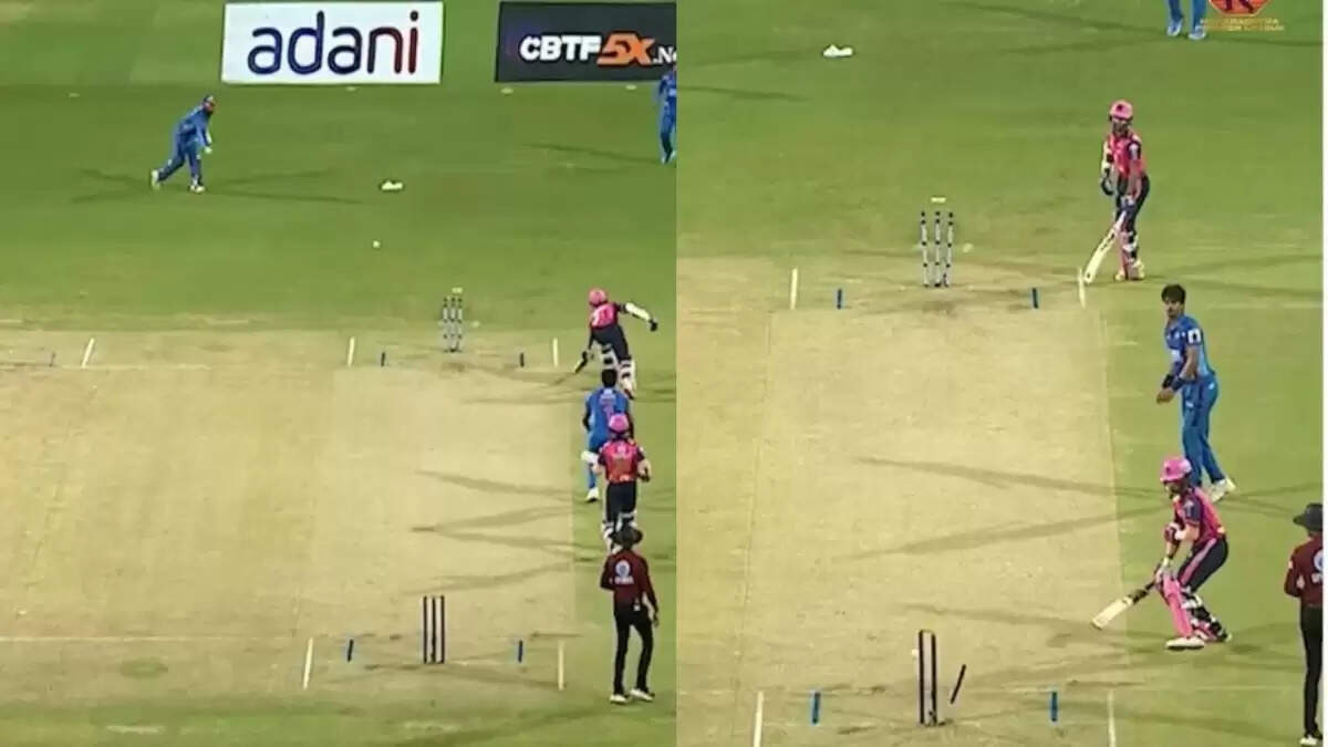 अनोखा रनआउट: एक थ्रो से उखड़े दोनों स्टंप