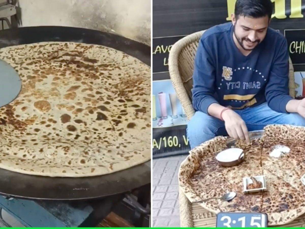 बड़े-बड़े दिग्गजों के छूट गए पसीने...ये है दुनिया का सबसे बड़ा पराठा, एक घंटे में 2 पराठे खाकर बनें लखपति