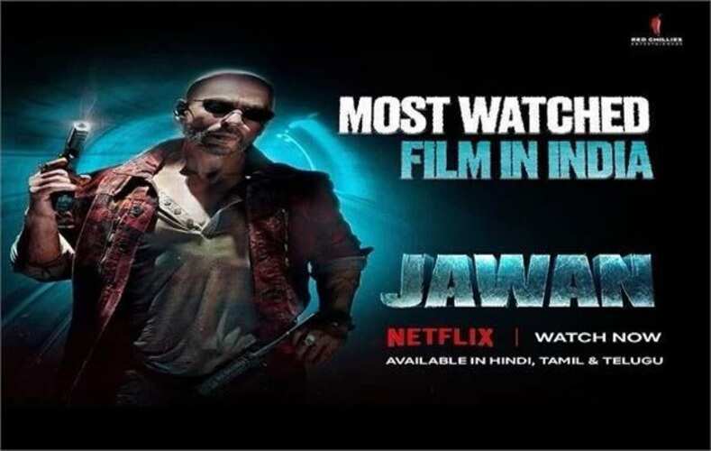 जवान ने एक बार फिर स्क्रीन पर कब्जा कर लिया और भारत में नेटफ्लिक्स की सबसे ज्यादा देखी जाने वाली फिल्म बन गई।