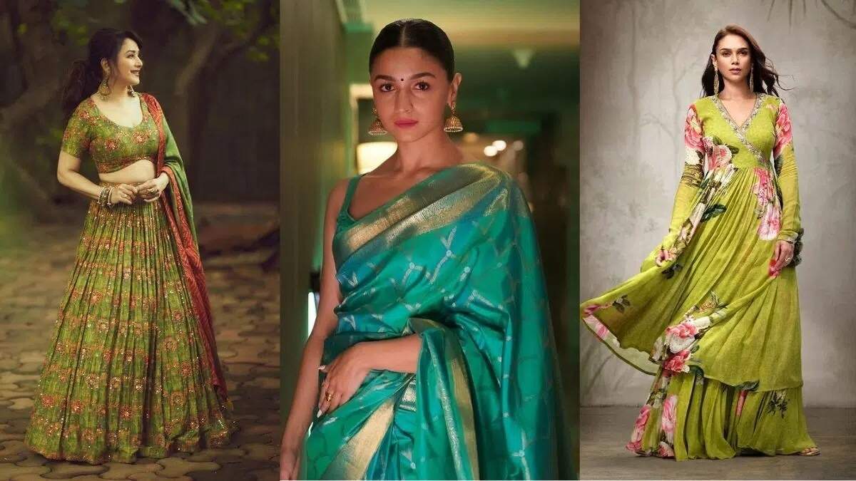 पारंपरिक ड्रेस में ग्रीन कलर पहनकर दिखें खूबसूरत और आकर्षक: Green Color Traditional Dress